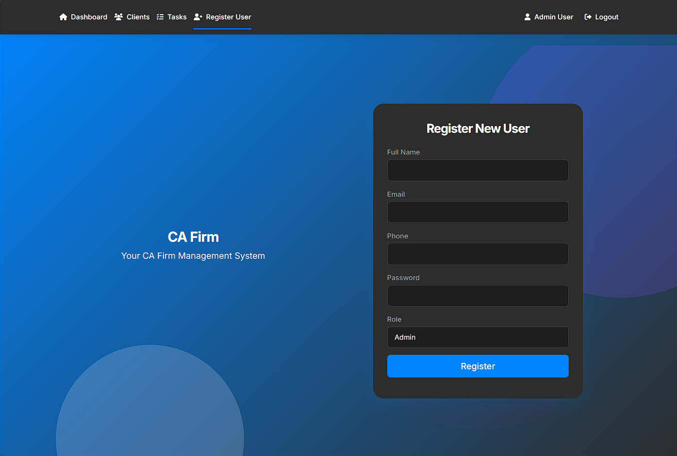 Class9 admin view demo screenshot